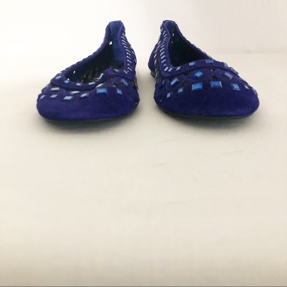 Gianini Bini blue laser cut jeweled flats - Picture 8 of 11
